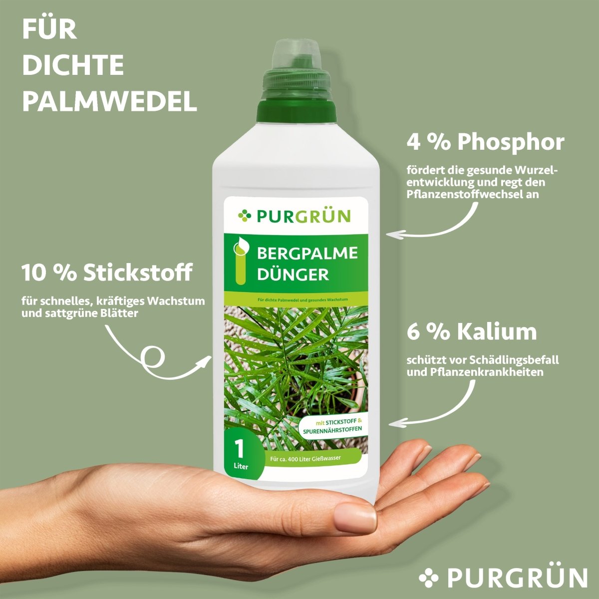 Bergpalme-Dünger 1 Liter - Purgrün