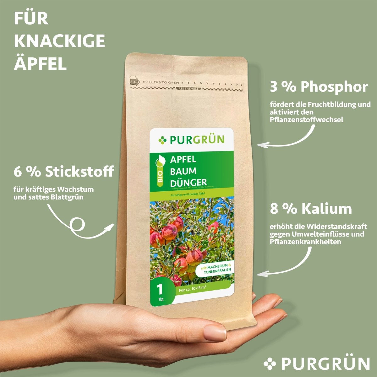 Bio-Apfelbaum-Dünger 1 kg - Purgrün