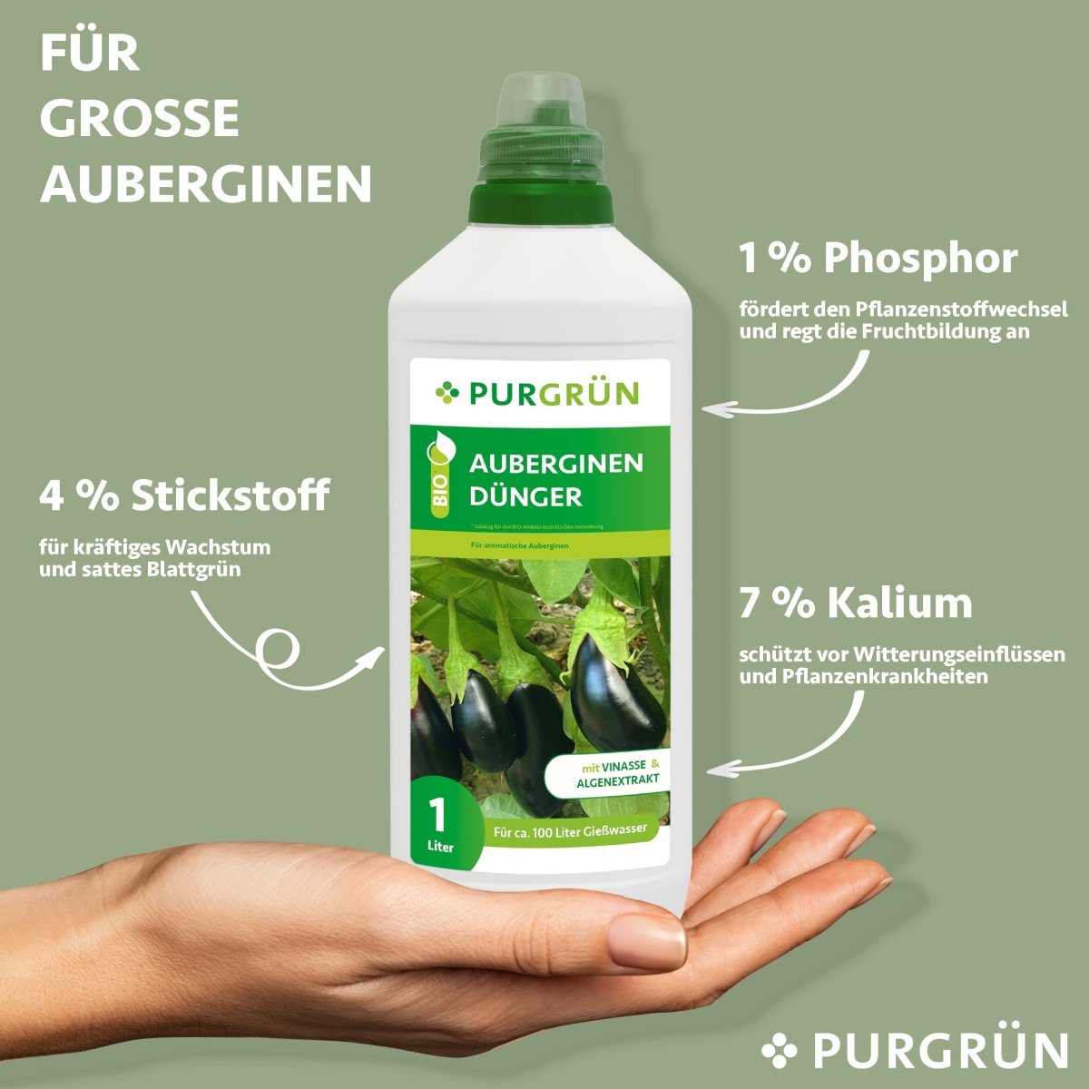 Bio-Auberginen-Dünger 1 Liter - Purgrün