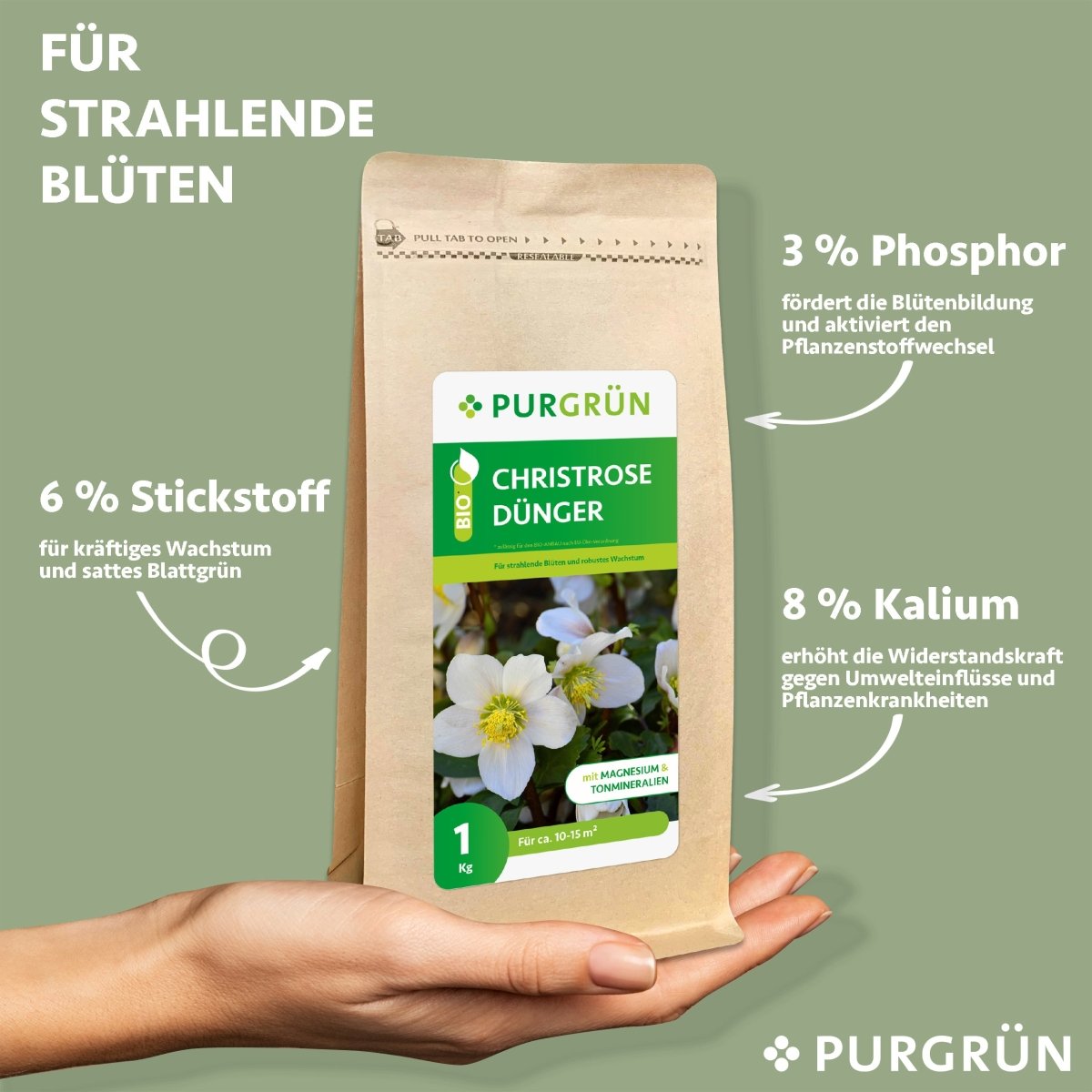 Bio-Christrose-Dünger 1 kg - Purgrün