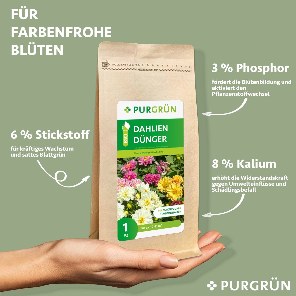 Bio-Dahlien-Dünger 1 kg - Purgrün