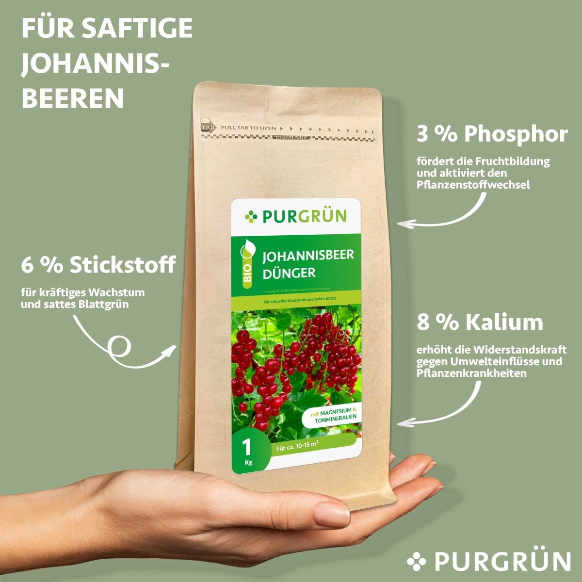 Bio-Johannisbeer-Dünger 1 kg - Purgrün