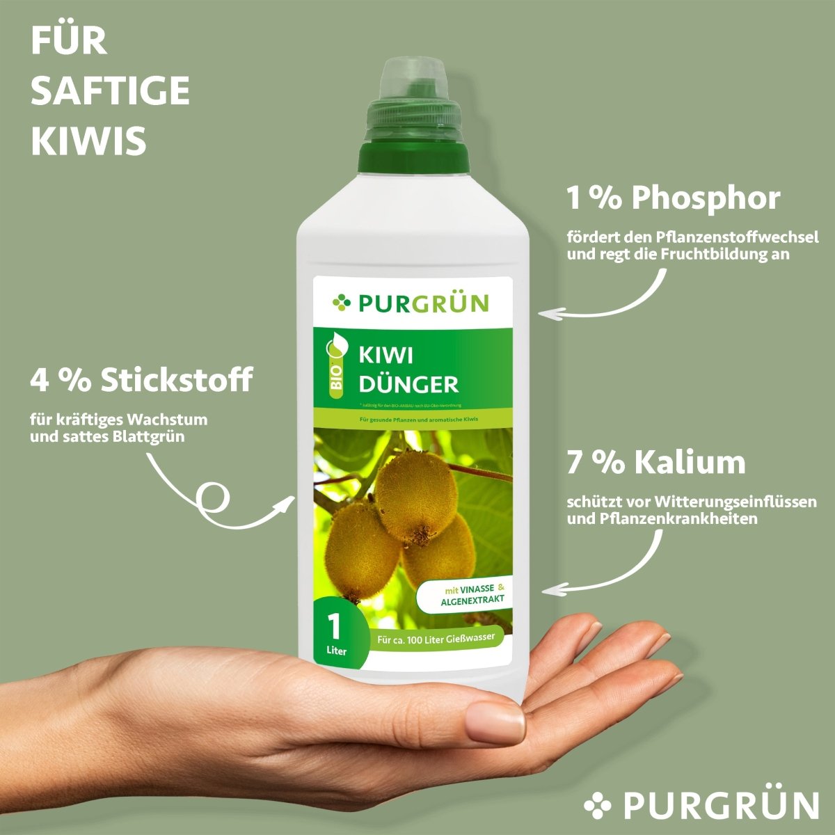 Bio-Kiwi-Dünger 1 Liter - Purgrün