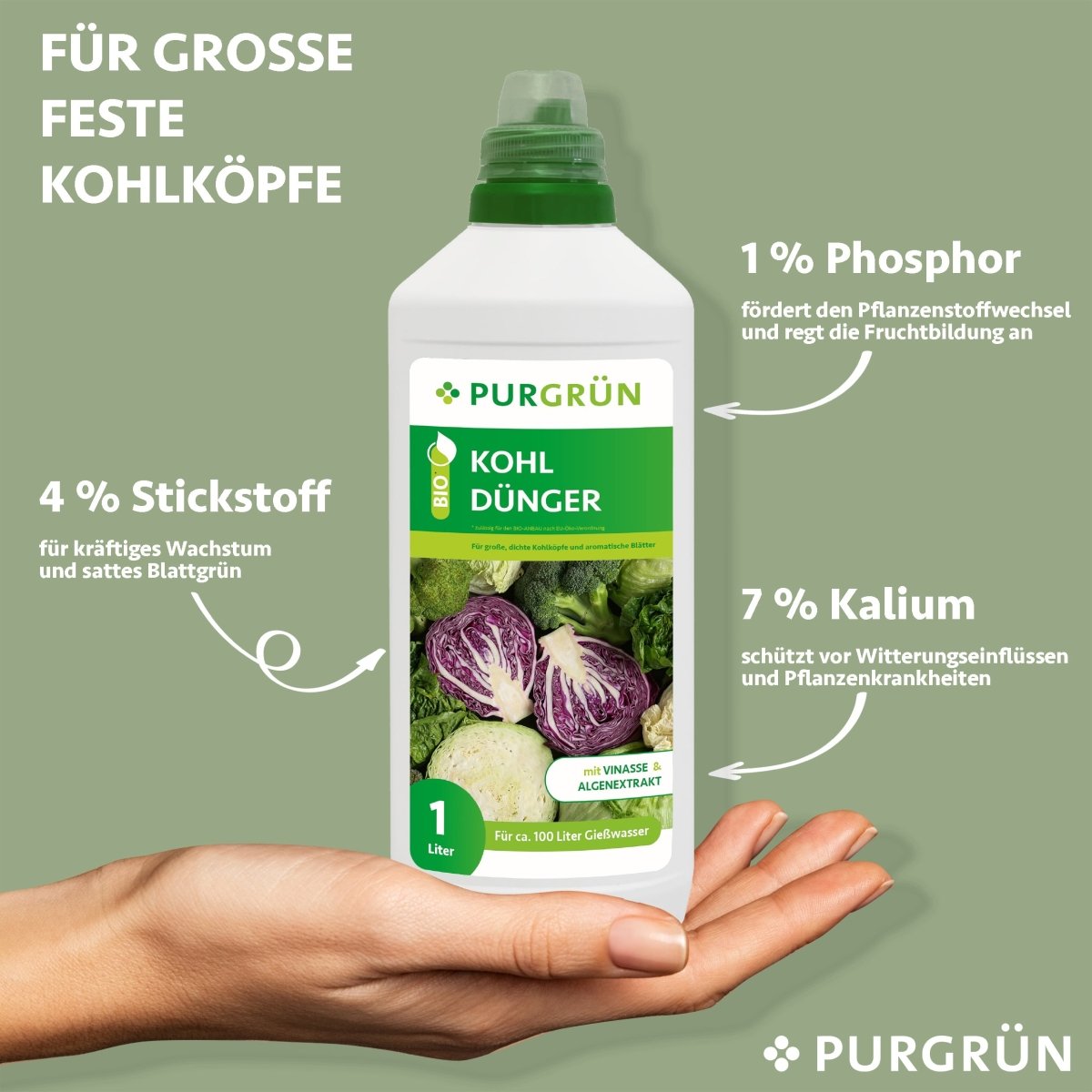 Bio-Kohl-Dünger 1 Liter - Purgrün