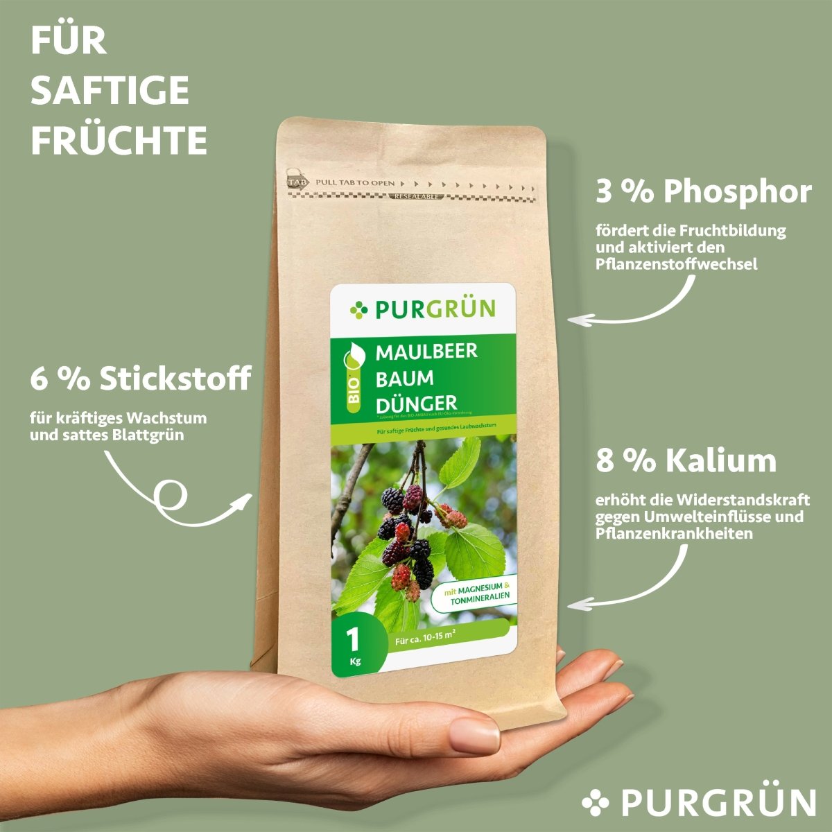 Bio-Maulbeerbaum-Dünger 1 kg - Purgrün