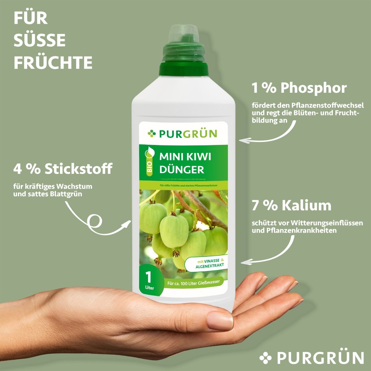 Bio-Mini-Kiwi-Dünger 1 Liter - Purgrün