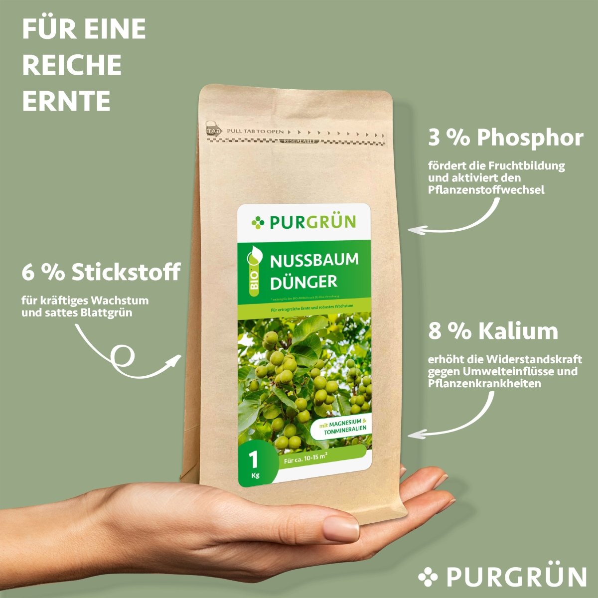 Bio-Nussbaum-Dünger 1 kg - Purgrün