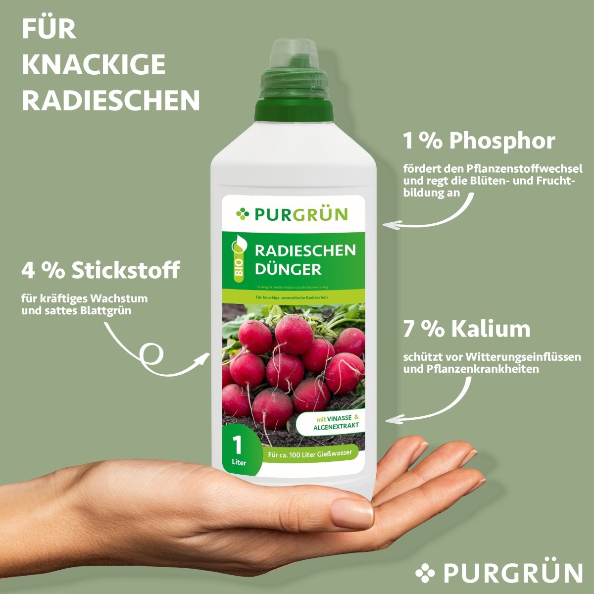 Bio-Radieschen-Dünger 1 Liter - Purgrün