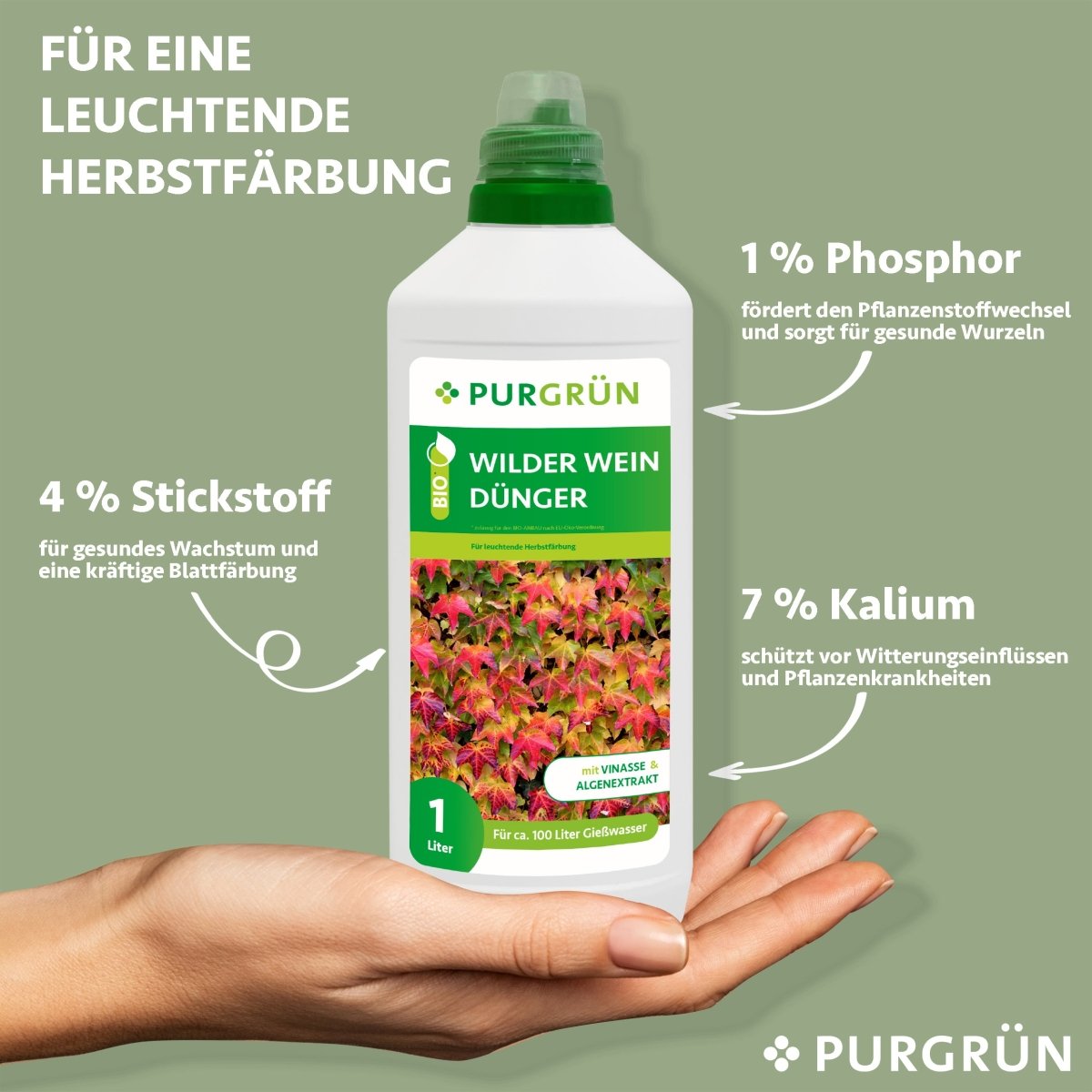 Bio-Wilder-Wein-Dünger 1 Liter - Purgrün