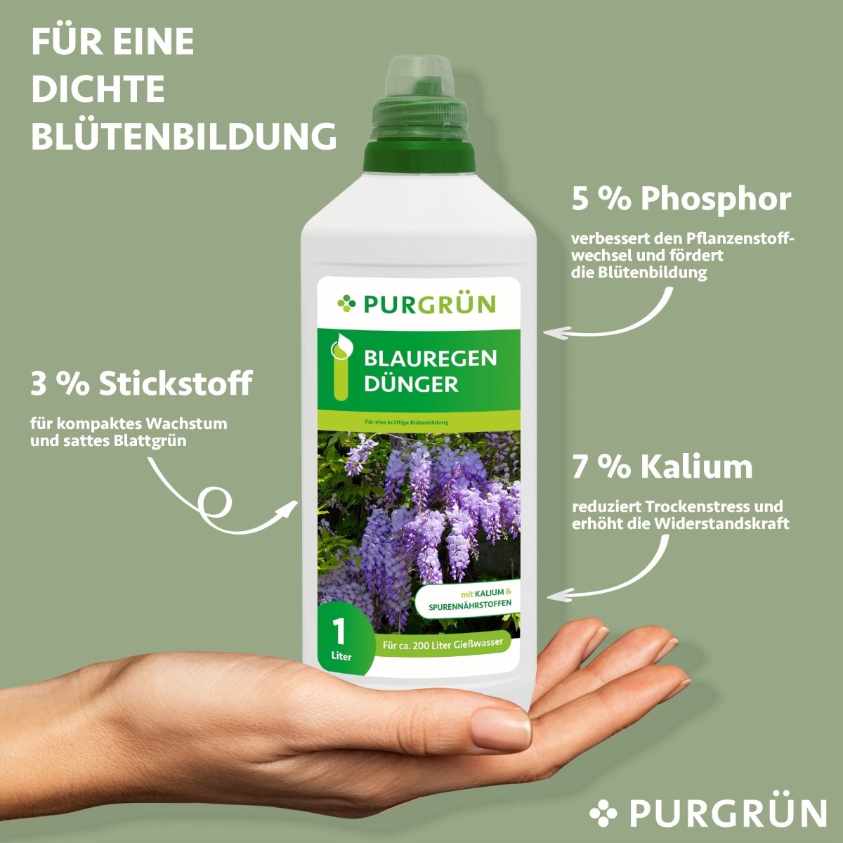 Blauregen-Dünger 1 Liter - Purgrün