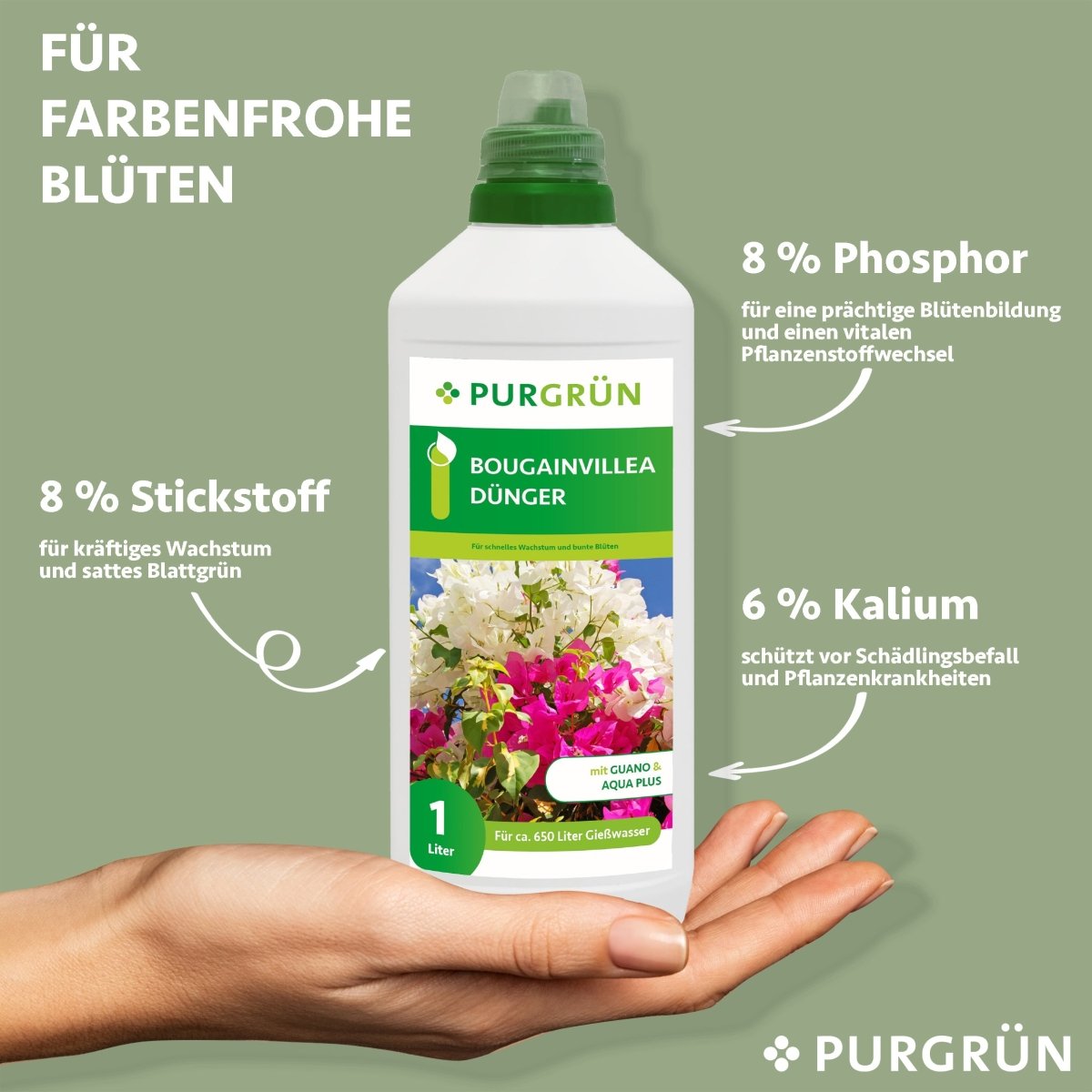 Bougainvillea-Dünger 1 Liter - Purgrün