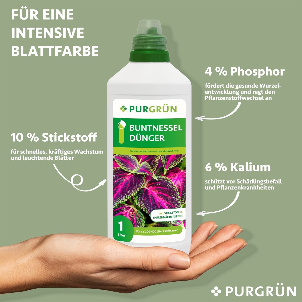 Buntnessel-Dünger 1 Liter - Purgrün