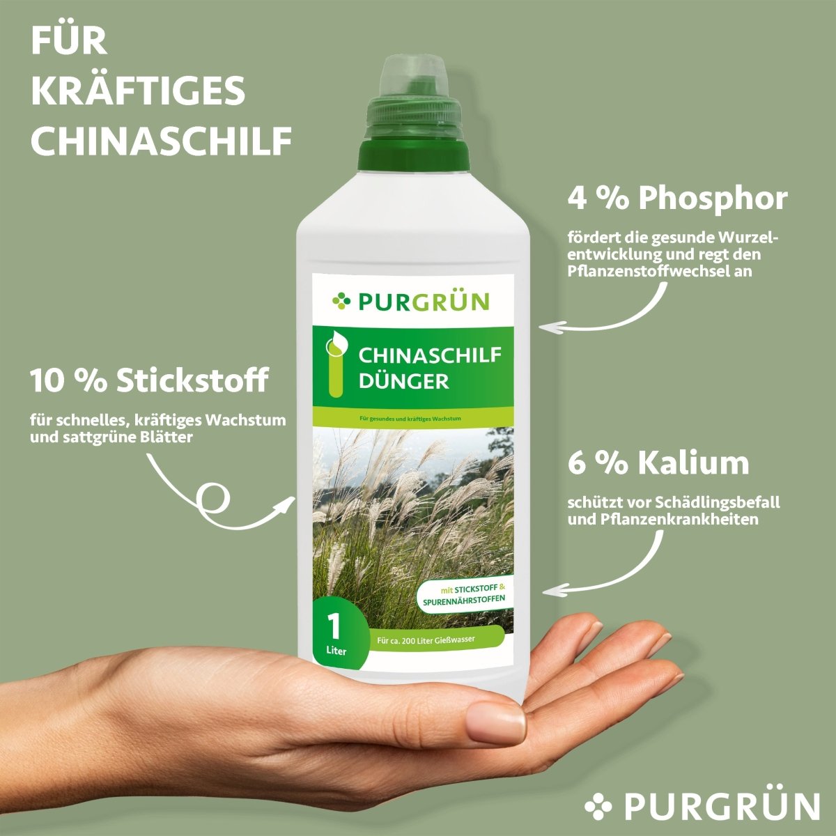 Chinaschilf-Dünger 1 Liter - Purgrün