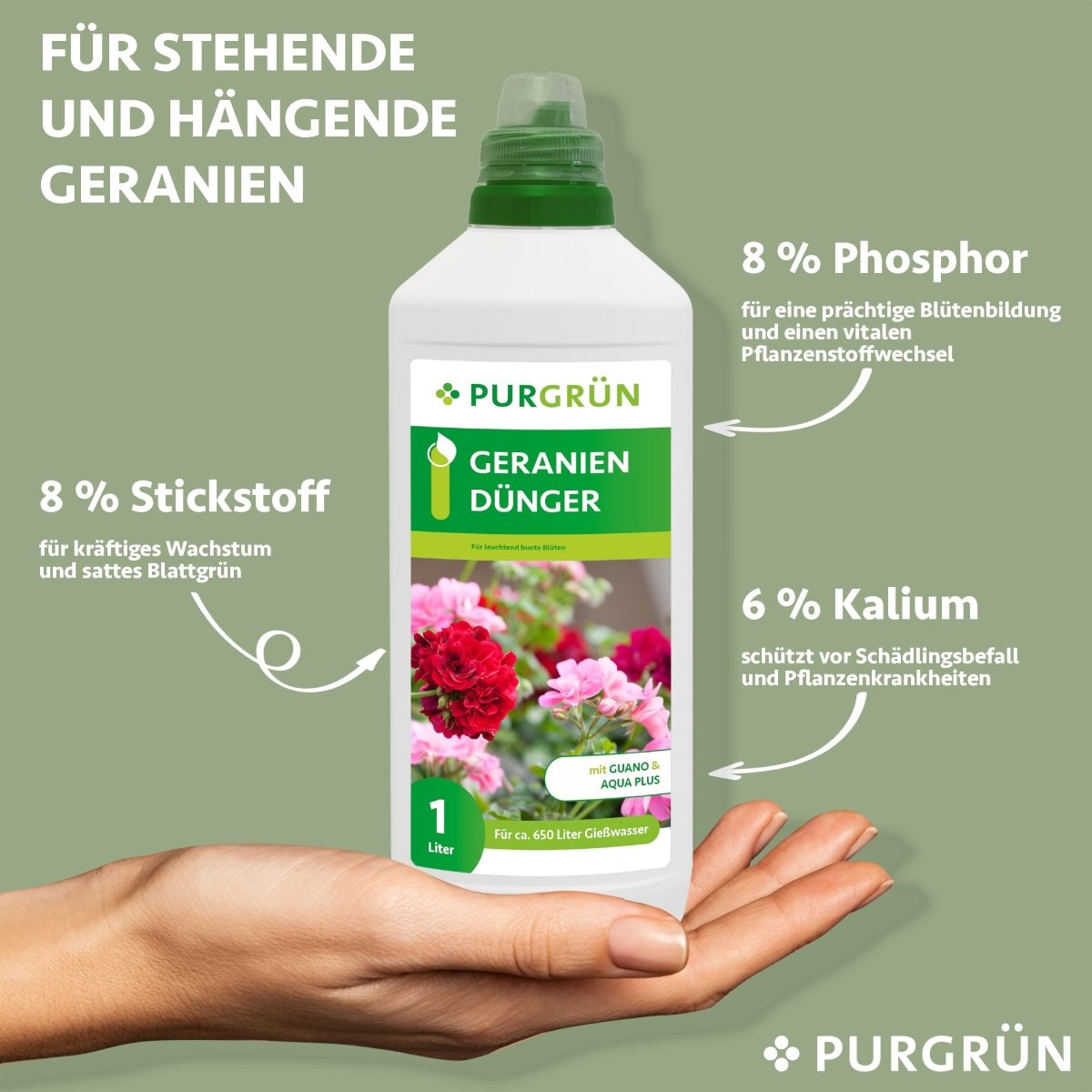 Geraniendünger 1 Liter - Purgrün