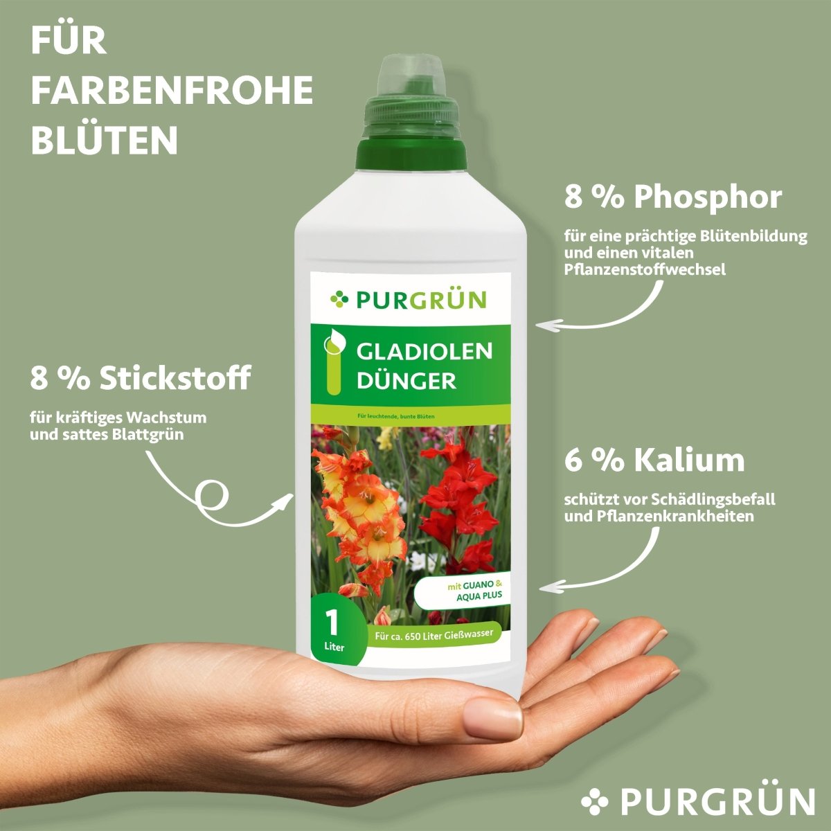 Gladiolen-Dünger 1 Liter - Purgrün