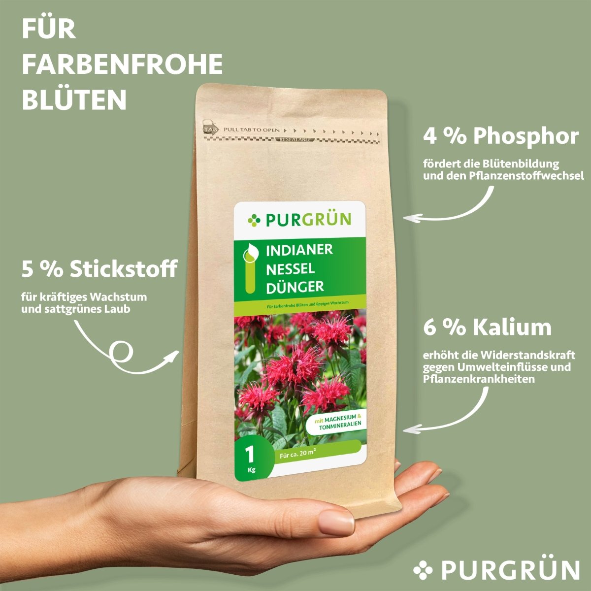 Indianernessel-Dünger 1 kg - Purgrün