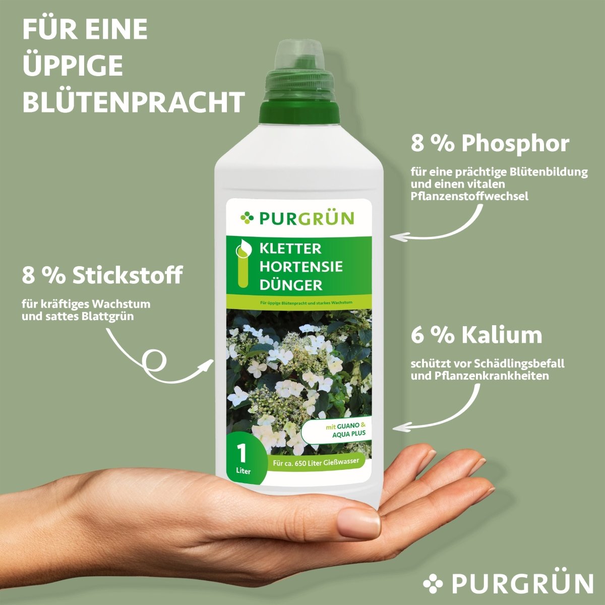 Kletterhortensie-Dünger 1 Liter - Purgrün