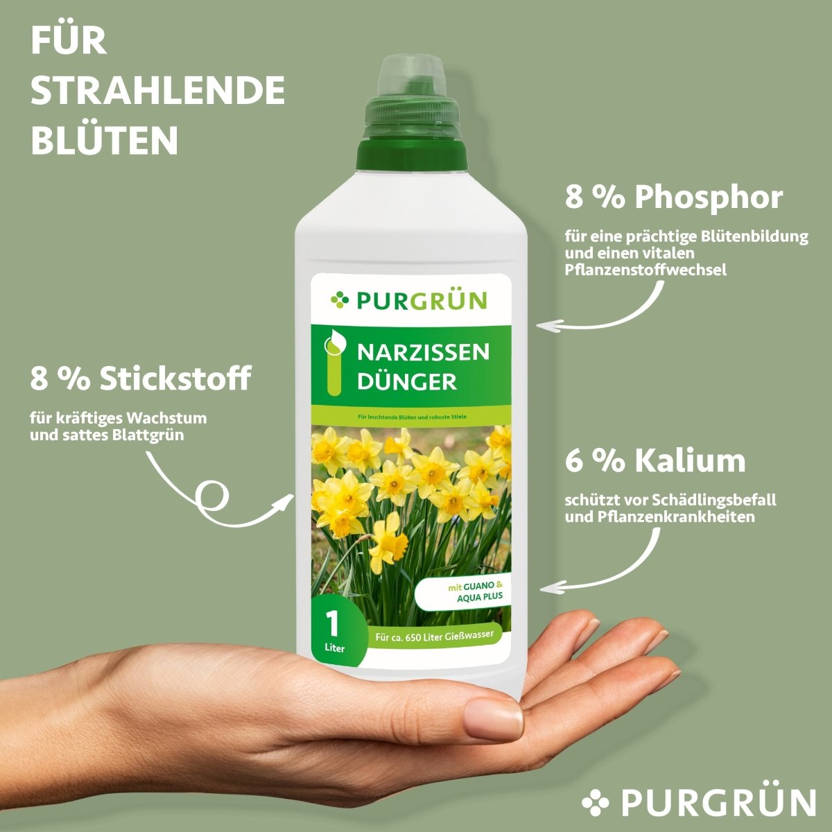 Narzissen-Dünger 1 Liter - Purgrün