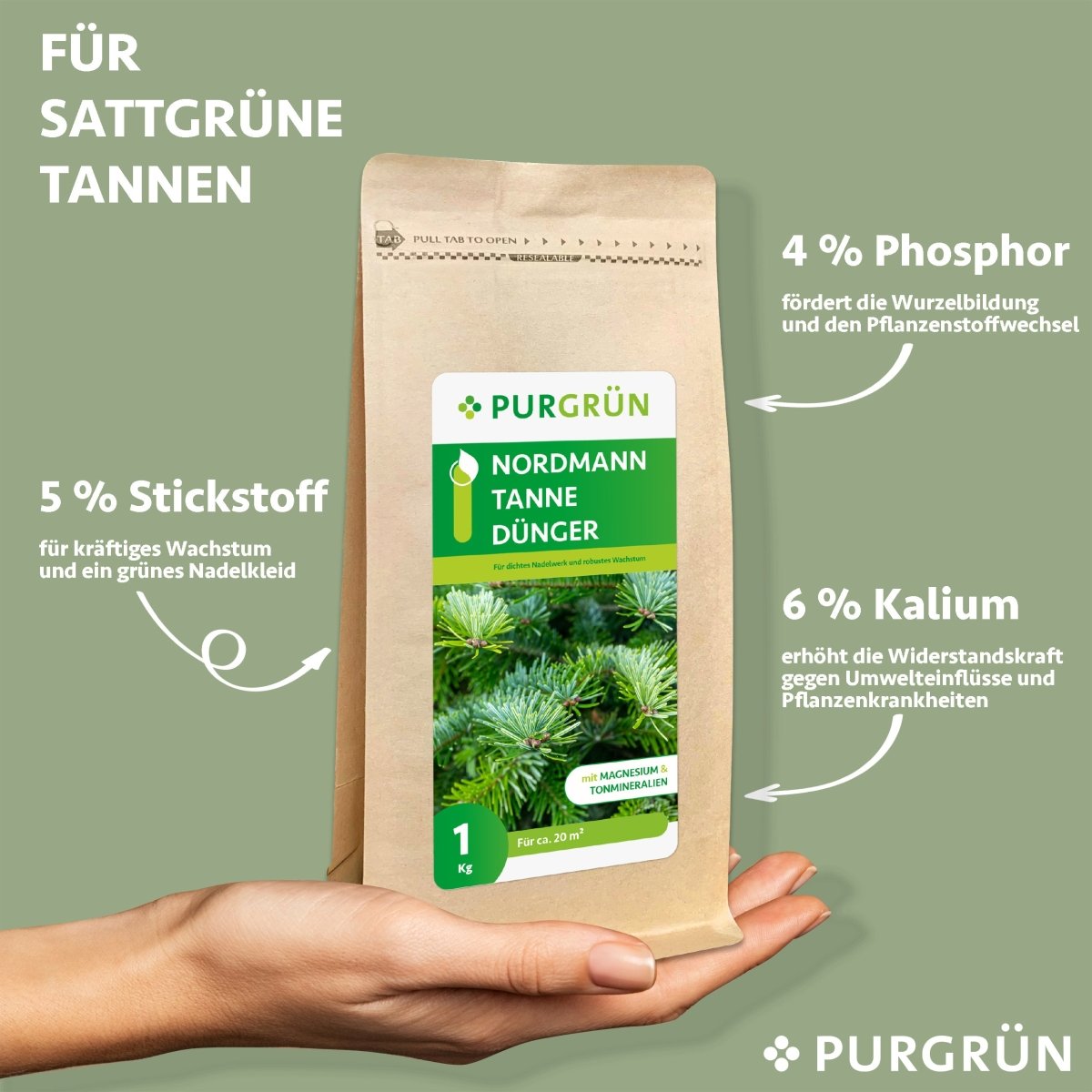 Nordmanntanne-Dünger 1 kg - Purgrün