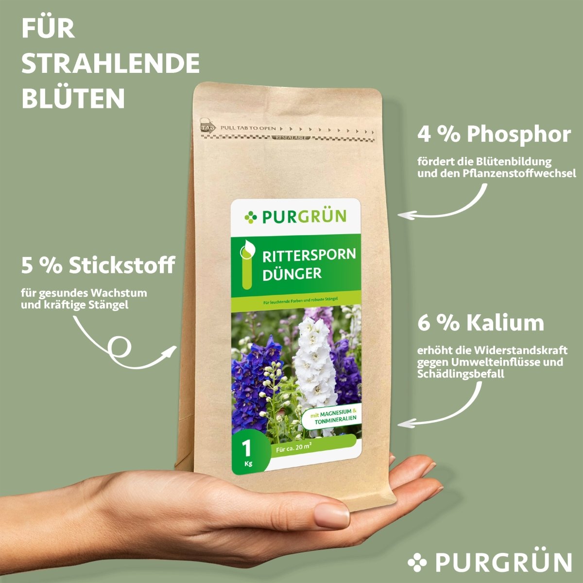 Rittersporn-Dünger 1 kg - Purgrün