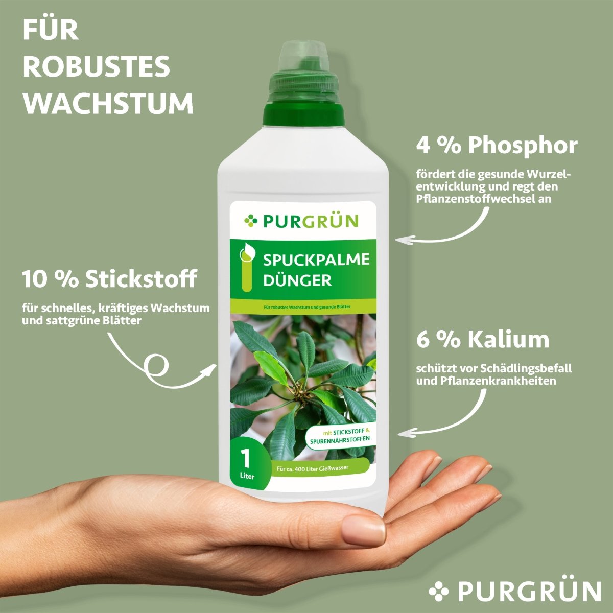 Spuckpalme-Dünger 1 Liter - Purgrün